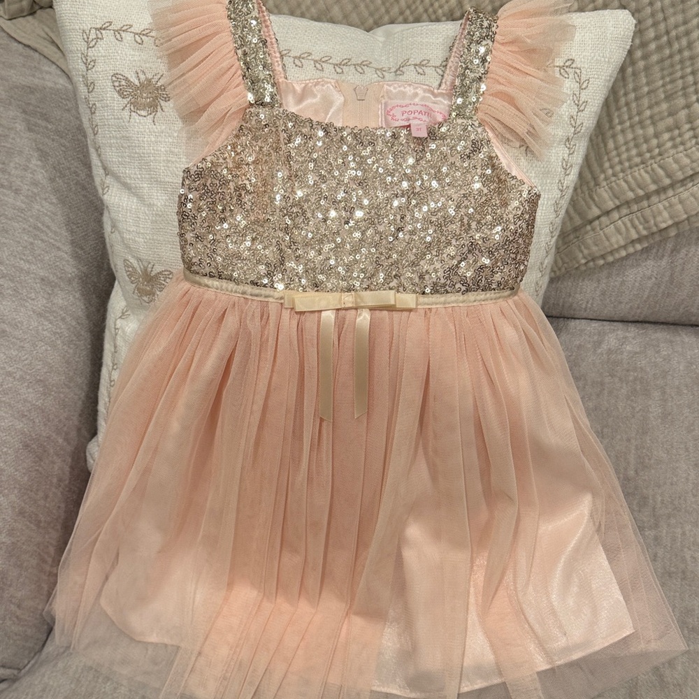 Popatu Gold and Pink Sequin Dress
